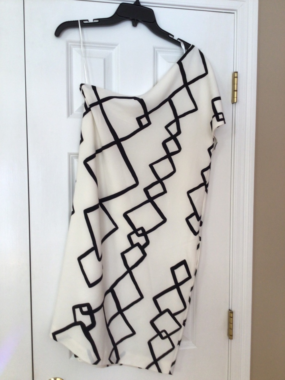 Keepsake one shoulder dress in black and white. EUC. Worn once.